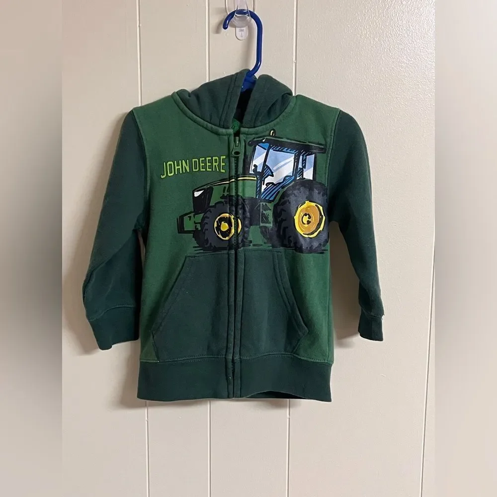 John Deer Full Zip Fleece Hoddie 2T